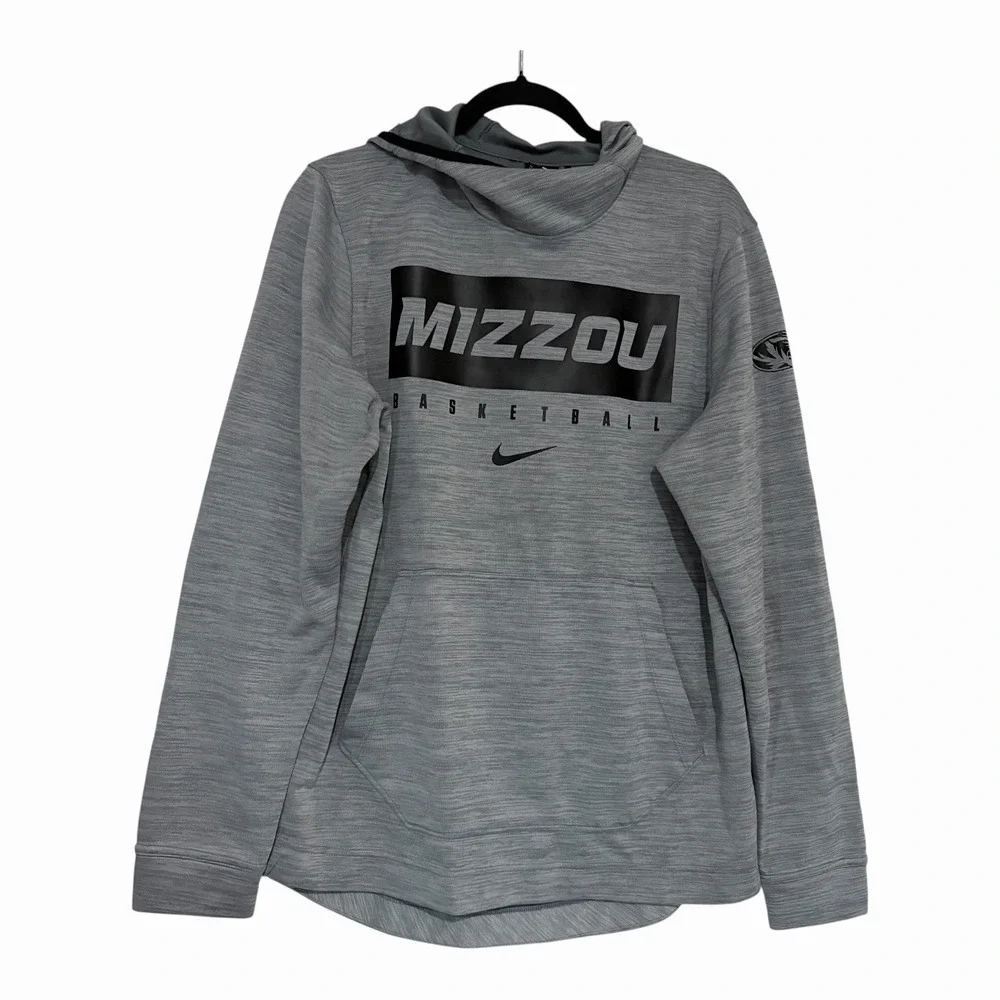 Nike Mizzou Missouri Tigers Hoodie Dri Fit Medium Gray Sweatshirt Basketball